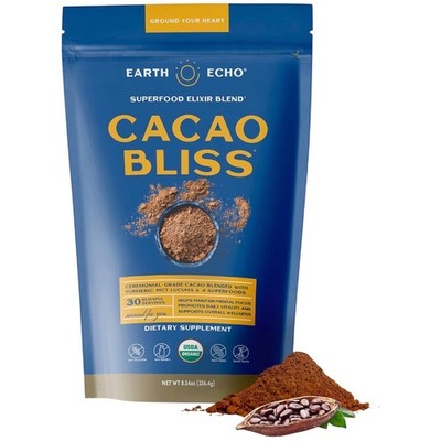 Earth Echo Cacao Bliss Superfood Elixir Powder 8.46oz Organic NEW EXP 6/2028