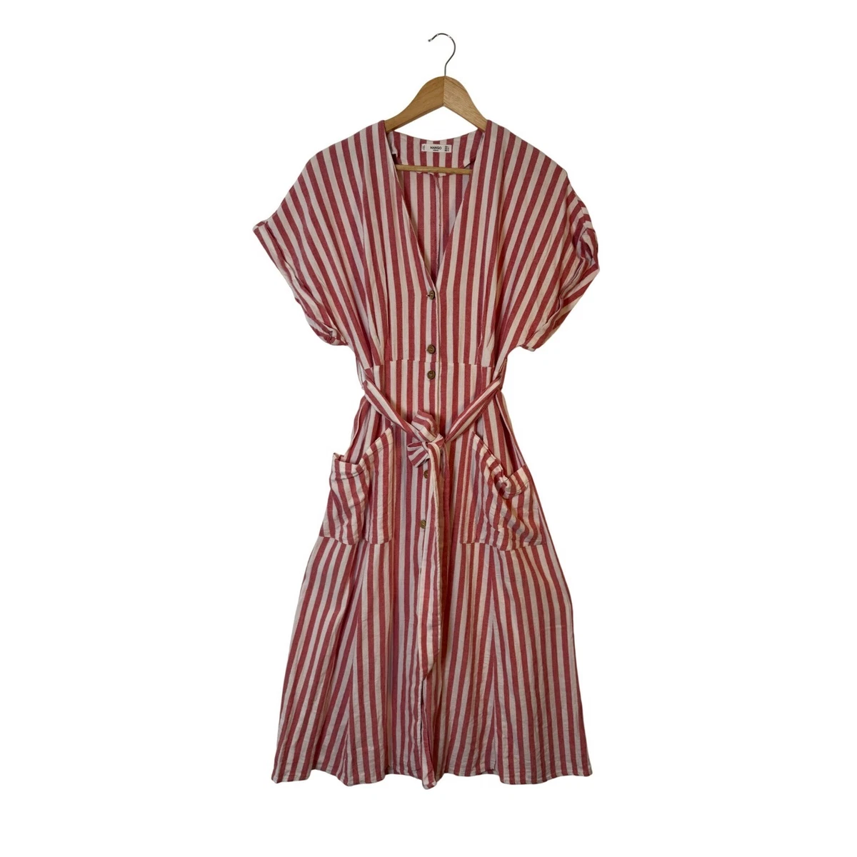chinese dress ladies Cream/Brown Stripe Midi Dress – Clothe Boutique main image 0