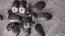 Dell assorted Optical USB Mouse Black/gray lot of 10 clean excellent cond.