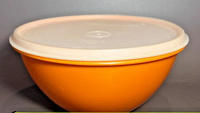 Vtg Tupperware Harvest Orange Bowl 235-30 Heritage X Stamp w/ Classic Seal 228-1