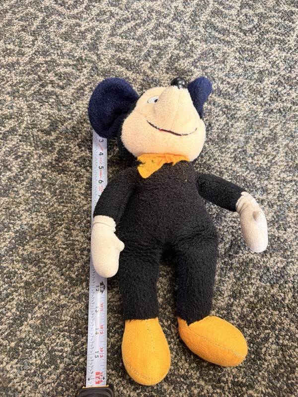 Disney Mickey Mouse Plush Wind Up Toy Vintage 1970s
