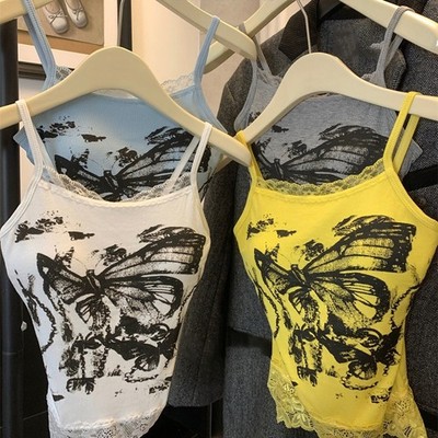 Neu Bedrucktes Damen Camisole Top mit Brustpolster Slim Fit Ärmellos für Allta