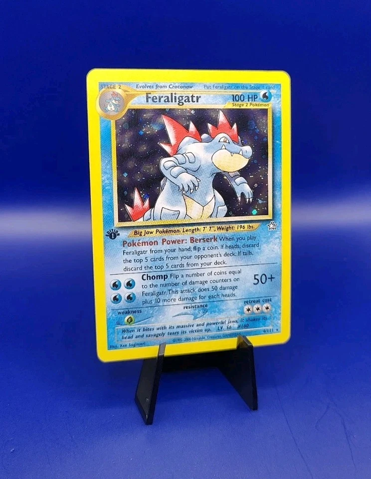 Feraligatr 4/111 1st Edition Neo Genesis Holo Rare Pokemon Card 2000 TCG WOTC NM - Image 2 of 4