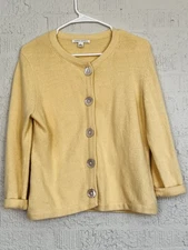 Banana Republic Women's Cardigan Sweater Angora Wool Light Yellow SZ L