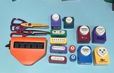 Lot of 15 Paper Punches Craft Scrapbook Scissors And Paper Crimper