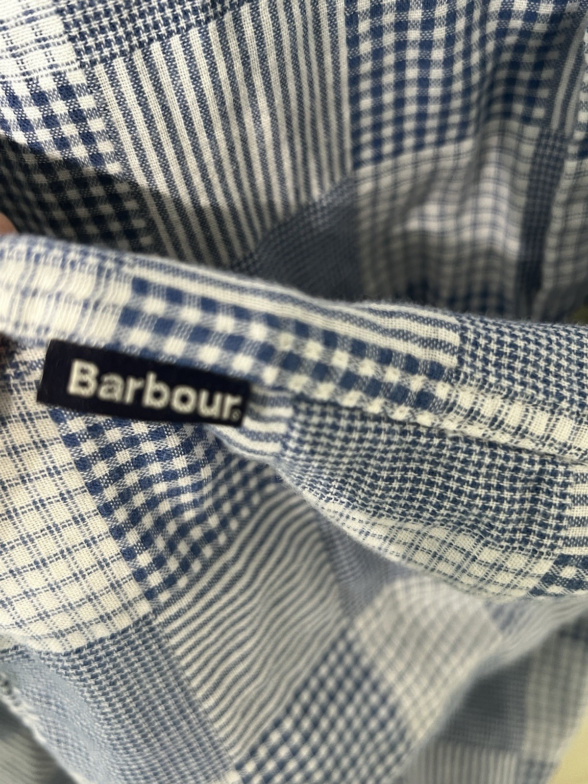 Barbour Button Down Gingham Patchwork Shirt Size … - image 5