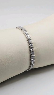 FE Epiphany Sterling Silver 3.60ct Diamonique CZ 4.5mm Tennis Bracelet 6.5''