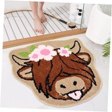 Highland Cow Bath Mat Cow Bathroom Rug Floor Mat for Kitchen Bedroom Bathroom