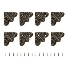 8pcs Vintage Flat Corners Bracket with Screw for Box Cupboard Furniture Bronze