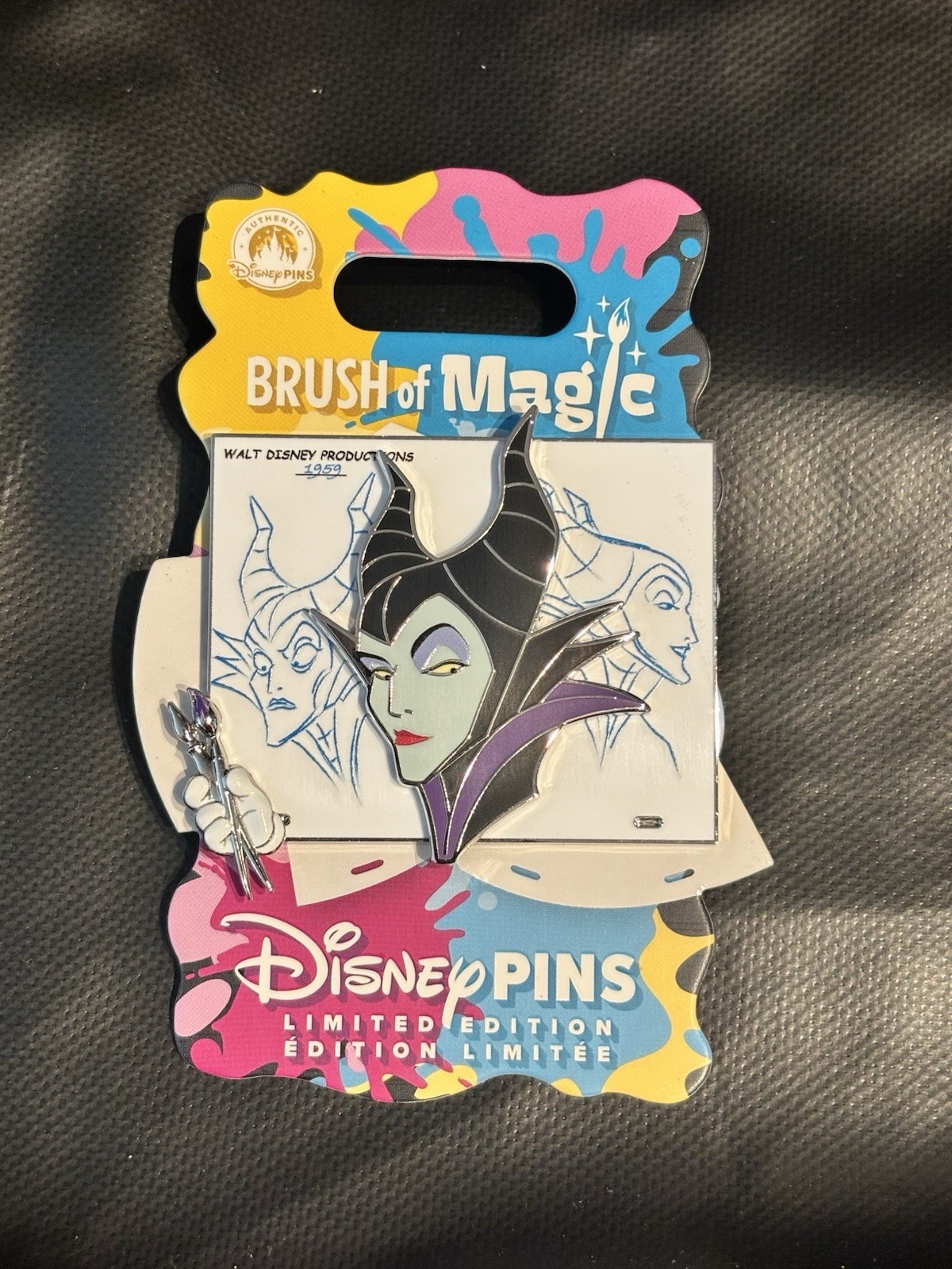 Disney Maleficent Pin Sleeping Beauty Brush of Magic LE 2250