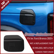 Carbon Fiber ABS Fuel Filler Gas Tank Cap Decor Cover Trim For Ford Bronco 2021+