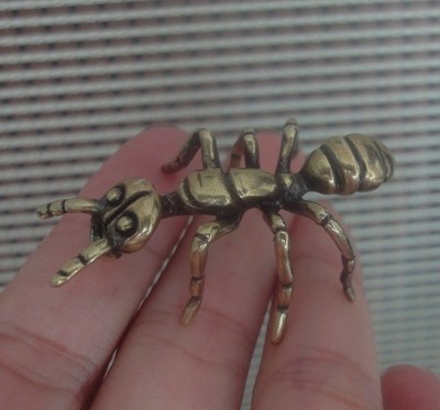 Vintage Style Solid Brass Large Ant Figurine Statue for Home Garden Decor