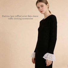 Fashion lace ruffle wrist fake sleeve cuffs clothing accessory comfortable fake