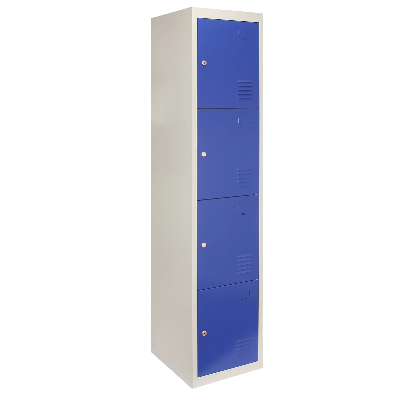 Casier métallique bleu à clés meuble de rangement 4 portes pour couloir d'école