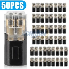 50PCS Double-Wire Plug-in Cable Snap Connector Terminal Block w/ Locking Buckle