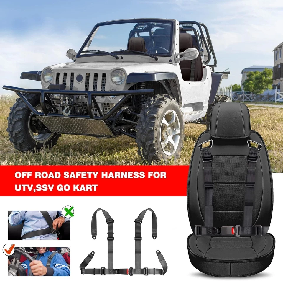 4 Point Seat Safety Belt Harness Go Kart ATV Quad Buggie 50 110 150 200 250cc - Image 3 of 4