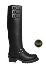 Handmade Leather Engineer Boots – 20″ High – Triple Buckle – Men’s Motorcycle