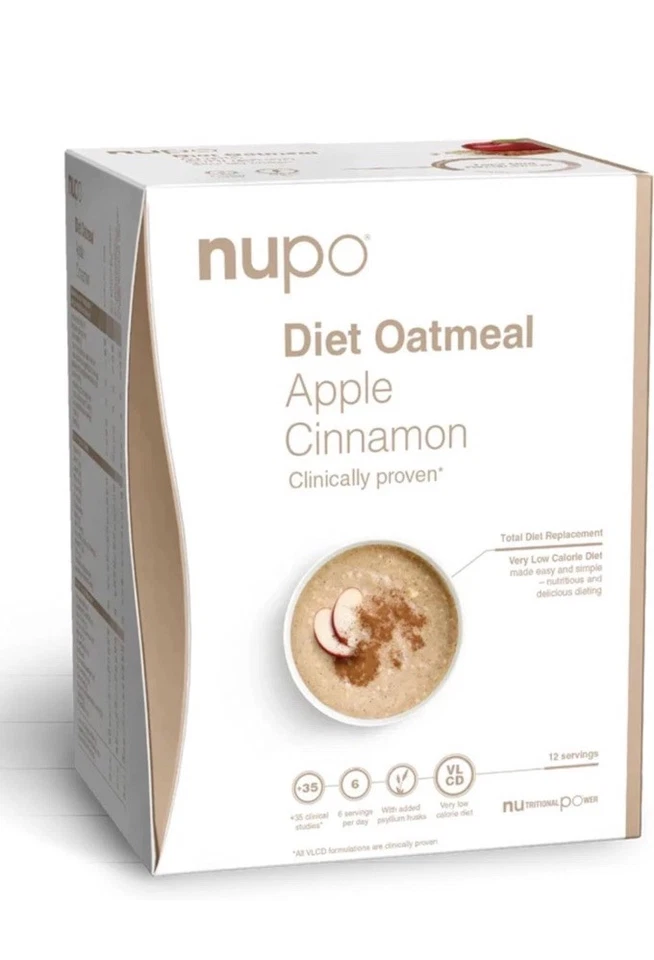 NUPO Diet Oatmeal Porridge Apple Cinnamon for weight loss management 12 Sachet