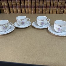 Lot Of Four Mini Tea, Cups And Saucers, Vintage Unknown Maker