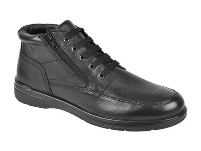 VALLEVERDE SCARPE POLACCHINI IN PELLE UOMO INVERNO 36824 CON ZIP NERO