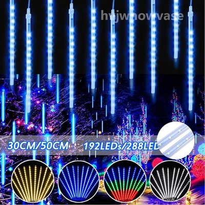 8-80Tubes LED Meteor Shower Lights Christmas Icicle Lights Outdoor Xmas Tree