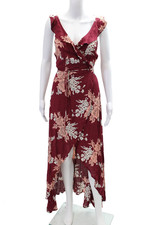 Privacy Please Womens Floral Ruffle Crisscross Sleeveless Wrap Dress Red Size XS