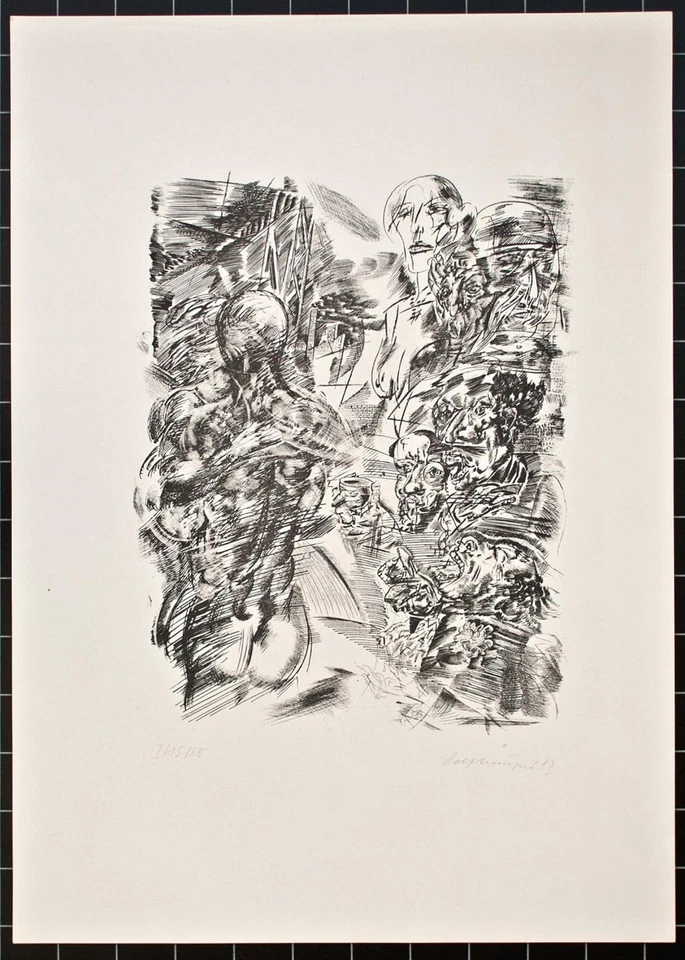 Rolf Münzner Frauenakt Surrealismus Leipziger Schule Lithografie 1973 I/15/50 - Bild 2 von 2
