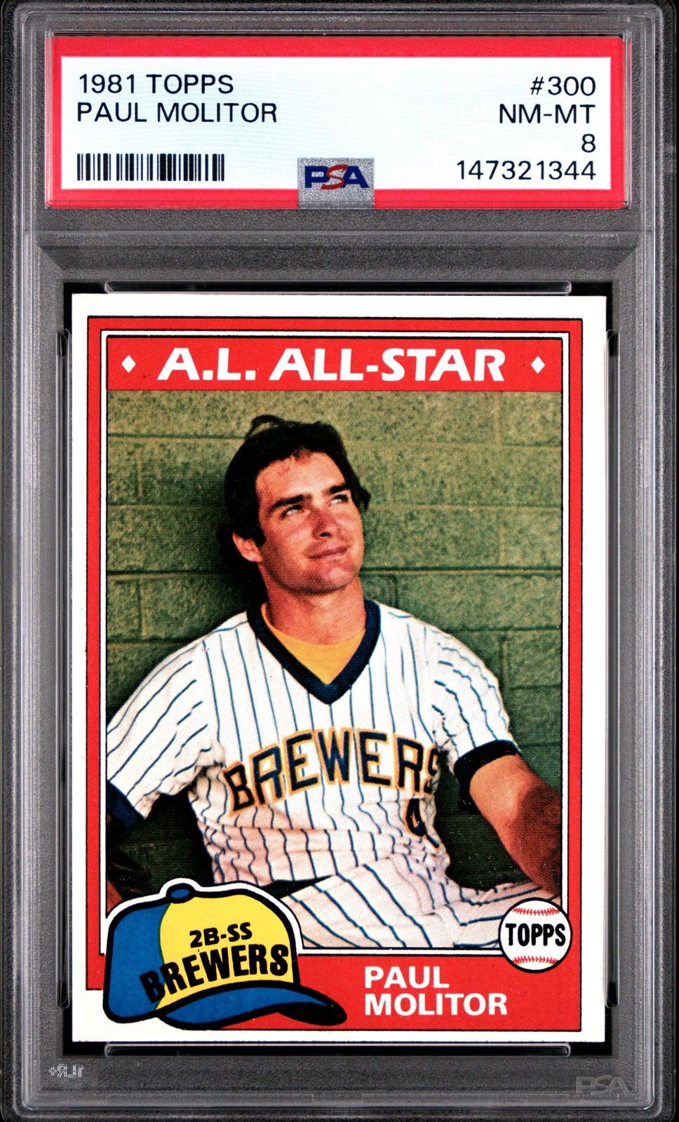 1981 TOPPS #300 PAUL MOLITOR PSA 8