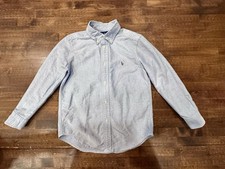 Polo Ralph Lauren Boys Size 7 Button Down Blue Oxford Dress Shirt Pony Logo