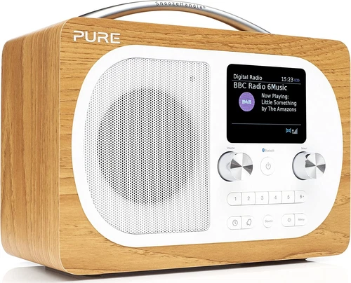 Pure Evoke H4 Portable FM/DAB Digital Radio - Alarm, Snooze, Bluetooth - OAK