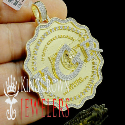 Rapper Celebrity Wear Real Yellow Gold Silver MONEY GETTA RECORDS Charm Pendant