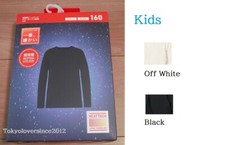 UNIQLO Kids Ultra Warm heattech Cotton Crew neck long sleeve T shirt 100-160