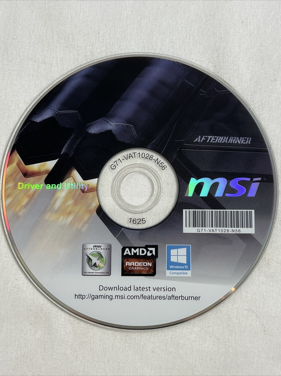 MSI NVIDIA AFTERBURNER Drivers and Utilities DVD Disc G71-VNA1018