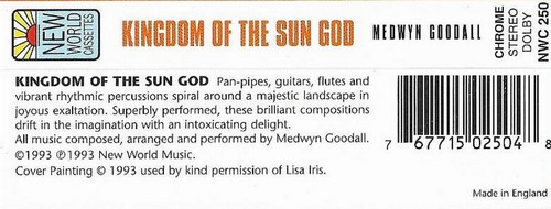MEDWYN GOODALL KINGDOM OF THE SUN GOD CASSETTE ALBUM NEW AGE NEW WORLD AMBIENT - Picture 3 of 6