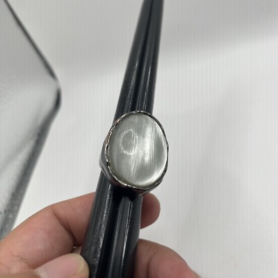 Designer Alexis Bittar Large Lucite Black Cocktail Ring Size #7