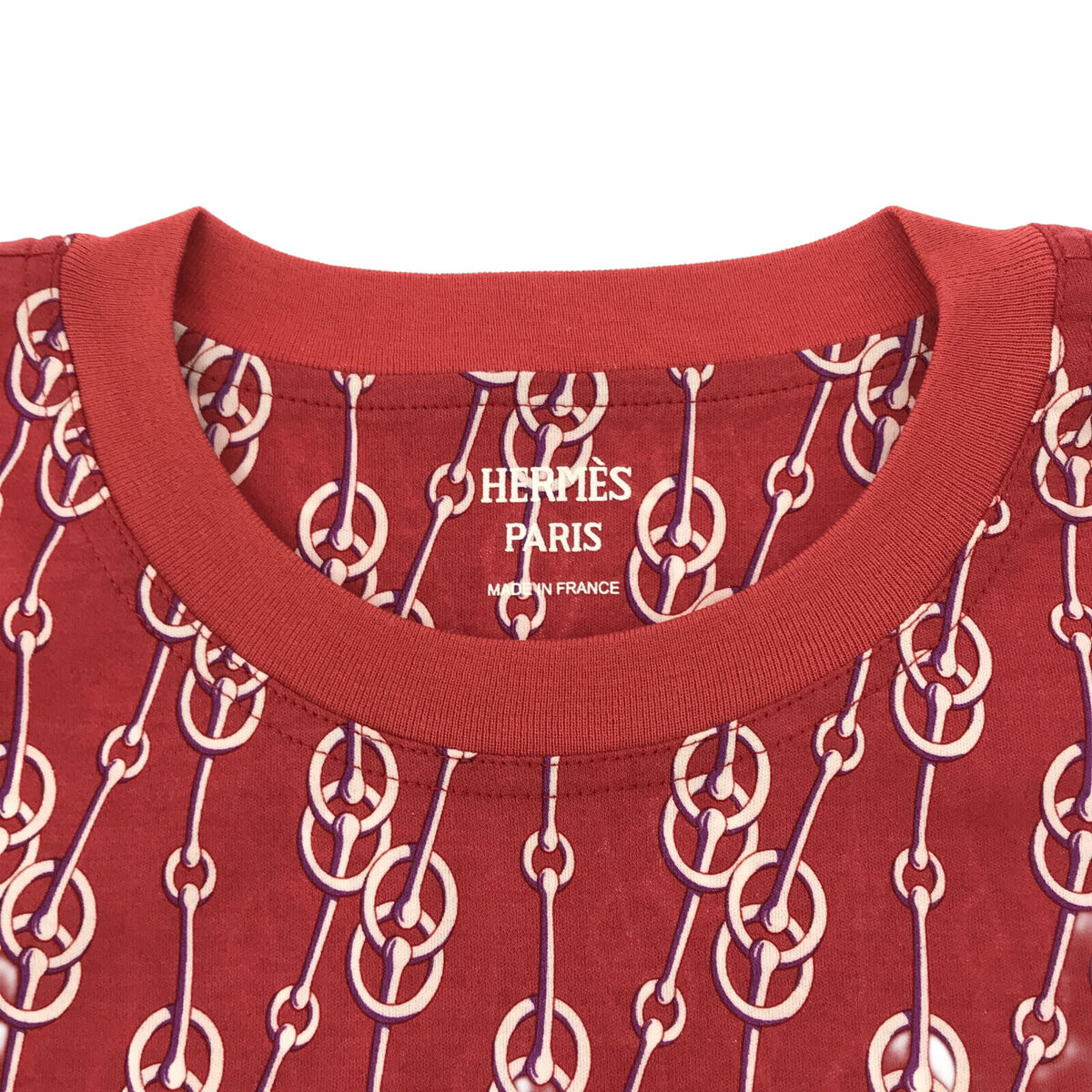 HERMES Short sleeve T-shirt cotton Orange Used Women size 36 HERMES Short sleeve T-shirt cotton Orange Used Women size 36