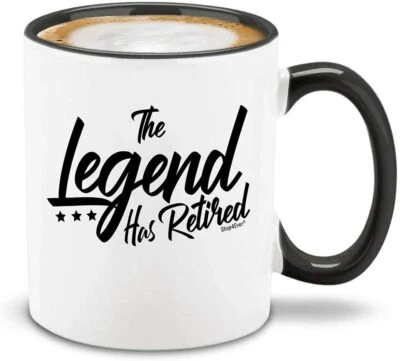 SHOP4EVER The Legend Has Retired Coffee Mug Funny Retirement Gift for Him Dad Coworker Mug