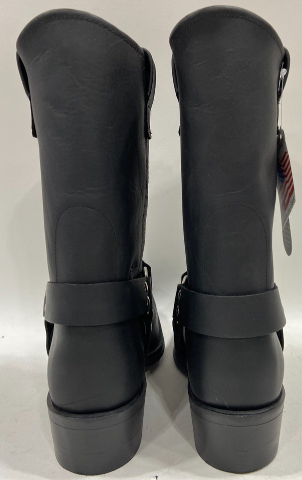 Double-H Men's Metro 10-Inch Harness Work Boots - Black Full-Grain Leather, Made In USA, Square Toe