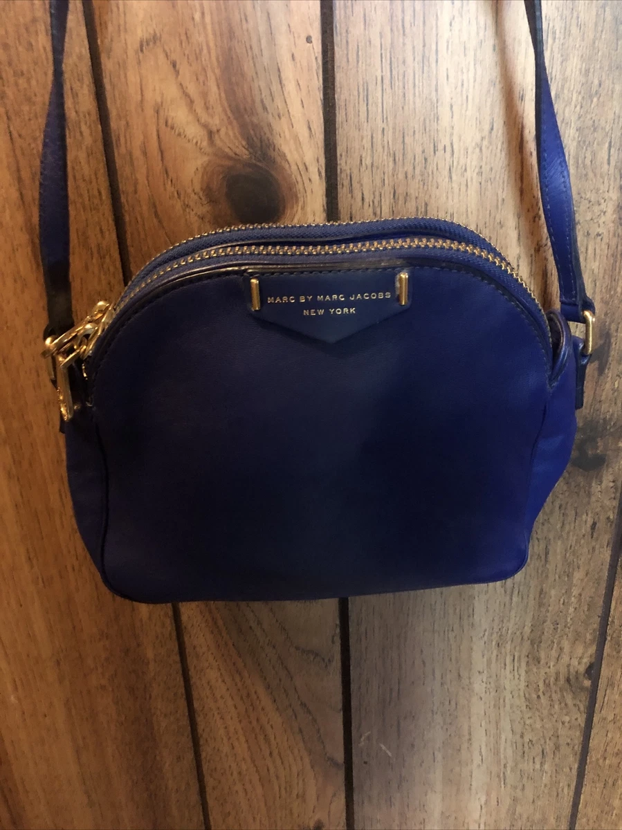 Marc Jacobs Playback Leather Dome Crossbody Bag Clutch Blue New | eBay