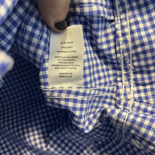 Talbots Langarmjacke mit Knopfleiste Damen S blau Gingham Baumwolle Stretch - Bild 8 von 19