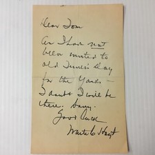 WAITE HOYT ALS “NOT BEING INVITED TO YANKEES OLD TIMERS DAY”  PC2439