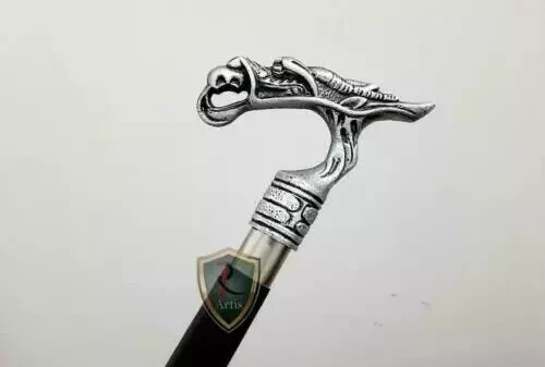 Nautical Solid Dragon Head Design Handle Wooden S… - image 1