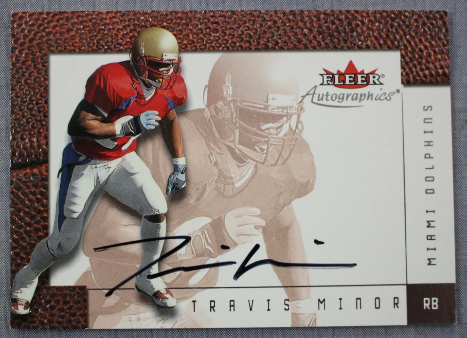 (2) Autógrafo Travis Minor Florida State Miami 2001 Fleer & Pacific Rookie Foto 3 de 4