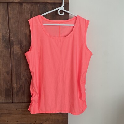 Eddie Bauer Athletic Tank Top Womens 2XL Coral Hot Pink Active Gym 2X