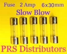 Fuse 2A 250V 6X30mm SLOW BLOW Glass Fuse AGC 2 Amp 250 Volt 5 pieces USA SELLER
