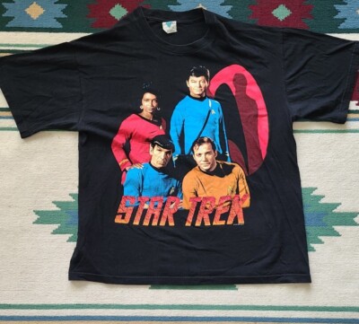 Vintage 1995 Star Trek T Shirt Mens Adult XL Black 90s Tee TV Show
