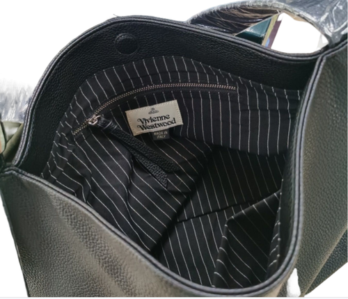 Vivienne Westwood Handbag Tote Bag Black Orb Embossed MINT Outlet item - Picture 4 of 10