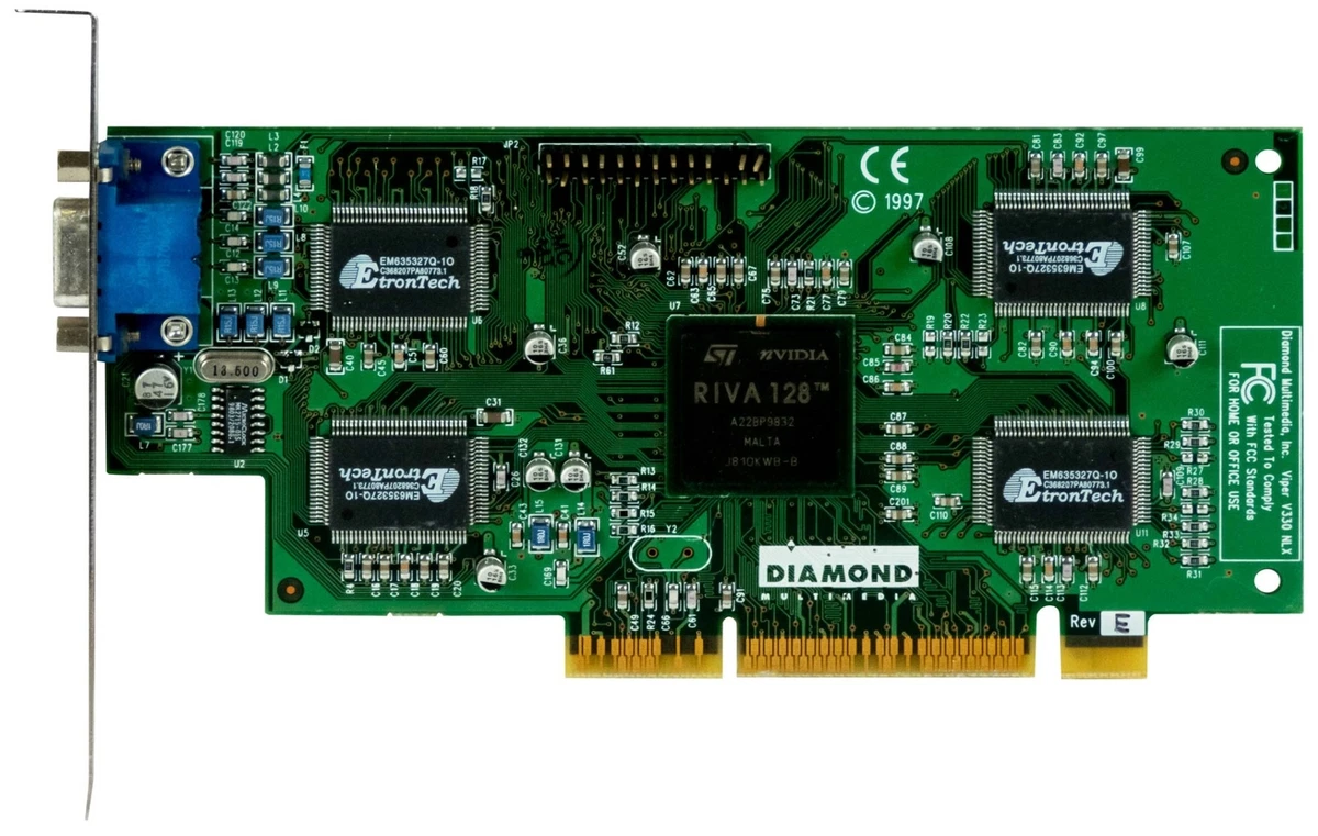 DIAMOND NVIDIA RIVA 128 4MB VIPER V330 NLX 23230010 401 2230010 001 AGP