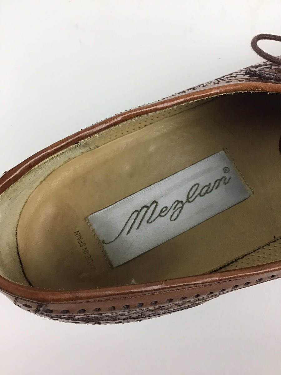 Mezlan MARTINIQUE leather dress shoes men’s 9 M brown Mezlan Martinique Men Brown Woven Leather Weave Oxford Shoes  main image 4
