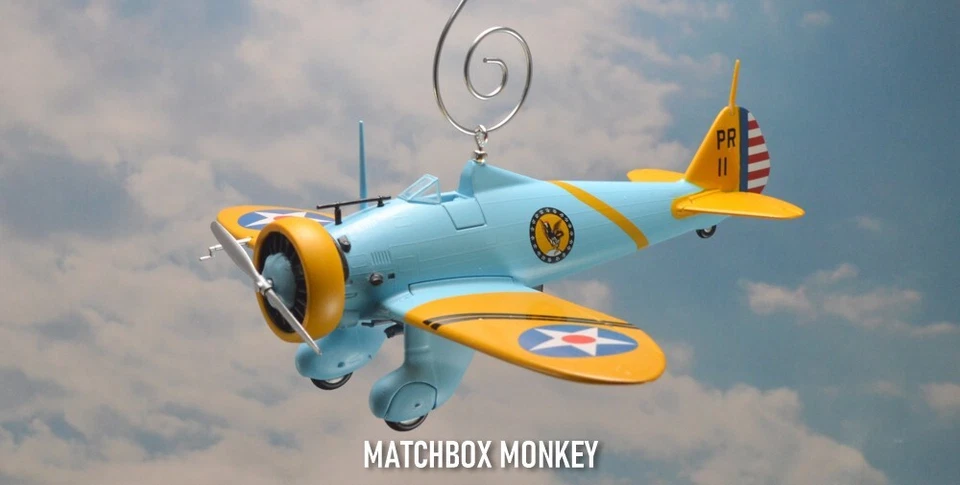 Рождественское украшение самолет самолет Peashooter Boeing P-26 воздушного корпуса армии США - Изображение 2 из 4